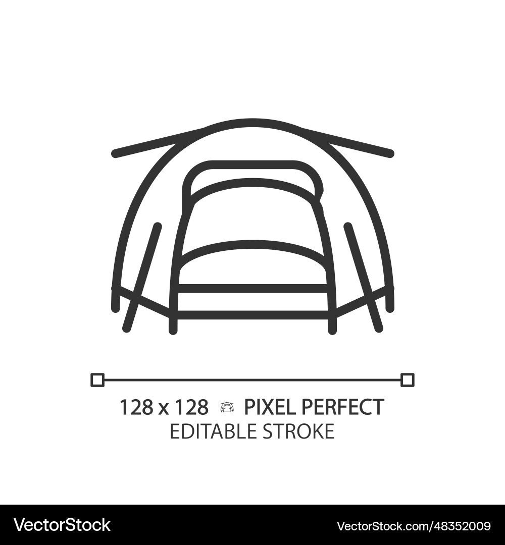 Customizable tent simple thin linear black icon Customizable tent simple thin linear black icon vector image