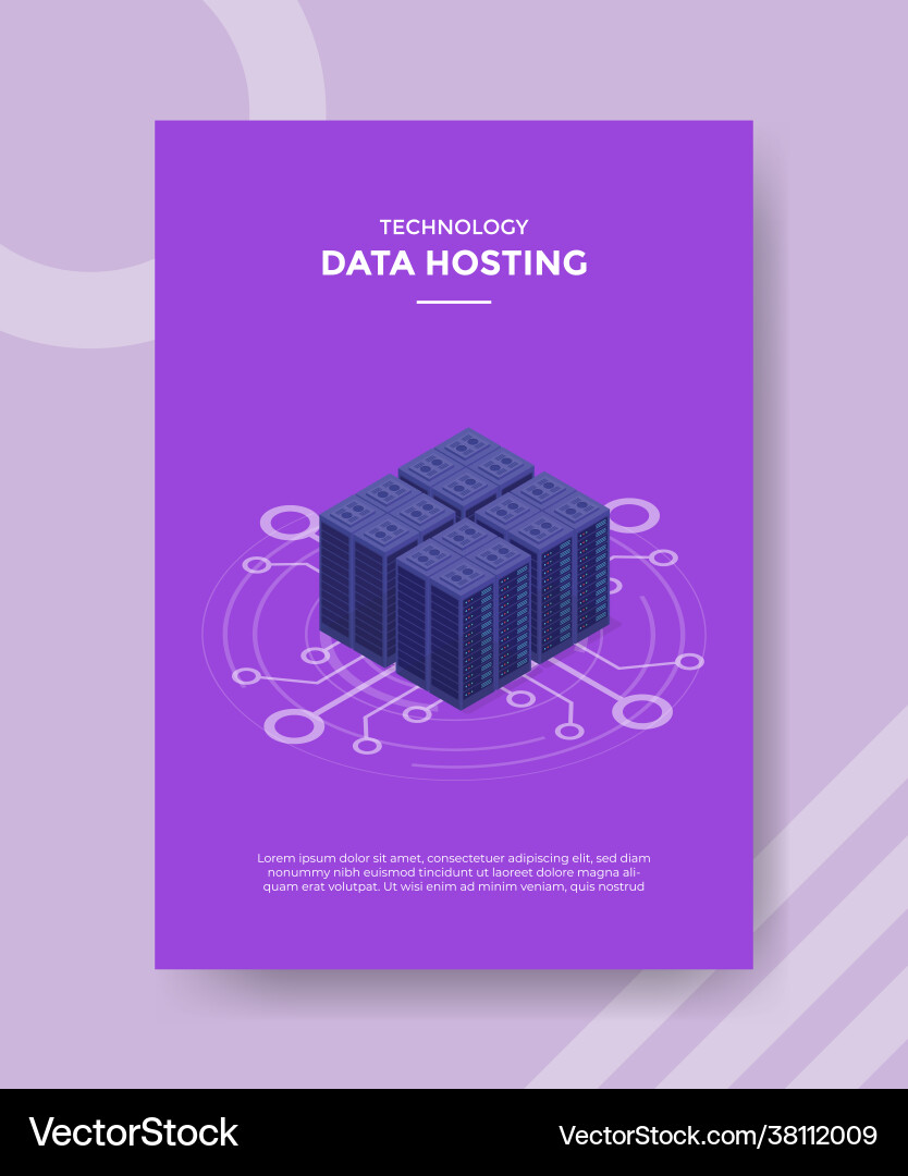 Data hosting server concept for template banner Data hosting server concept for template banner vector image