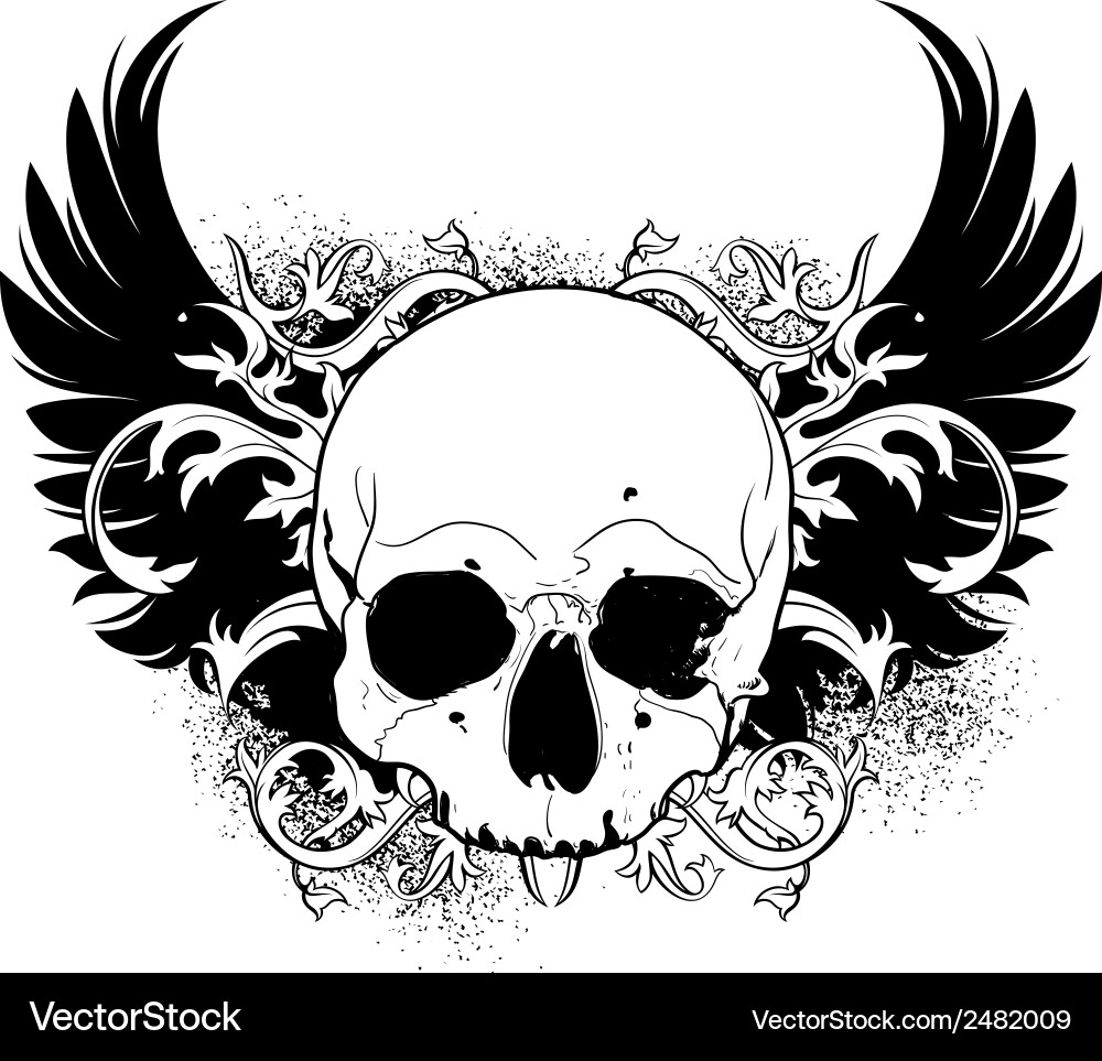 Detailed Skull Motif vector image