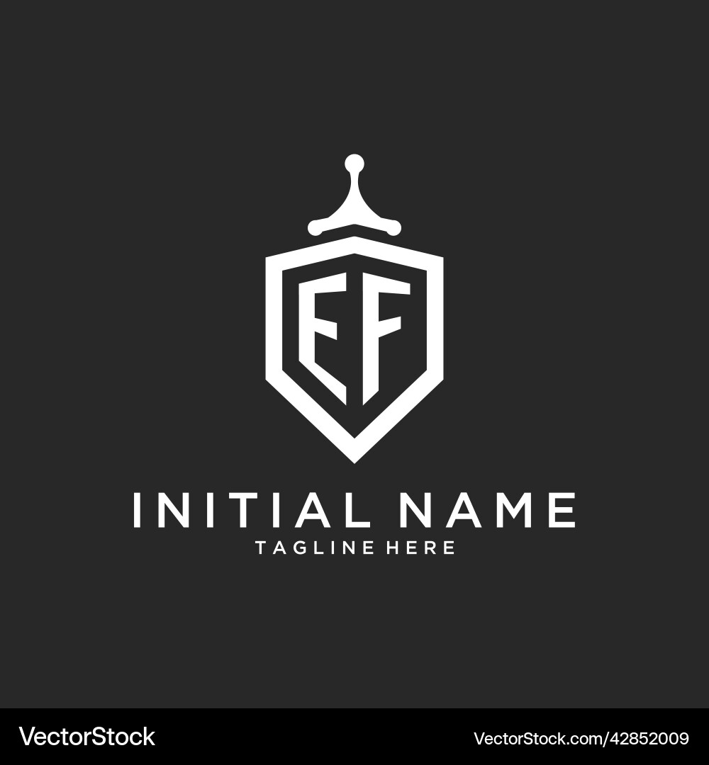 Ef Monogramm Logo Initial mit Schildschutz Form Ef Monogramm Logo Initial mit Schildschutz Form vektorbild