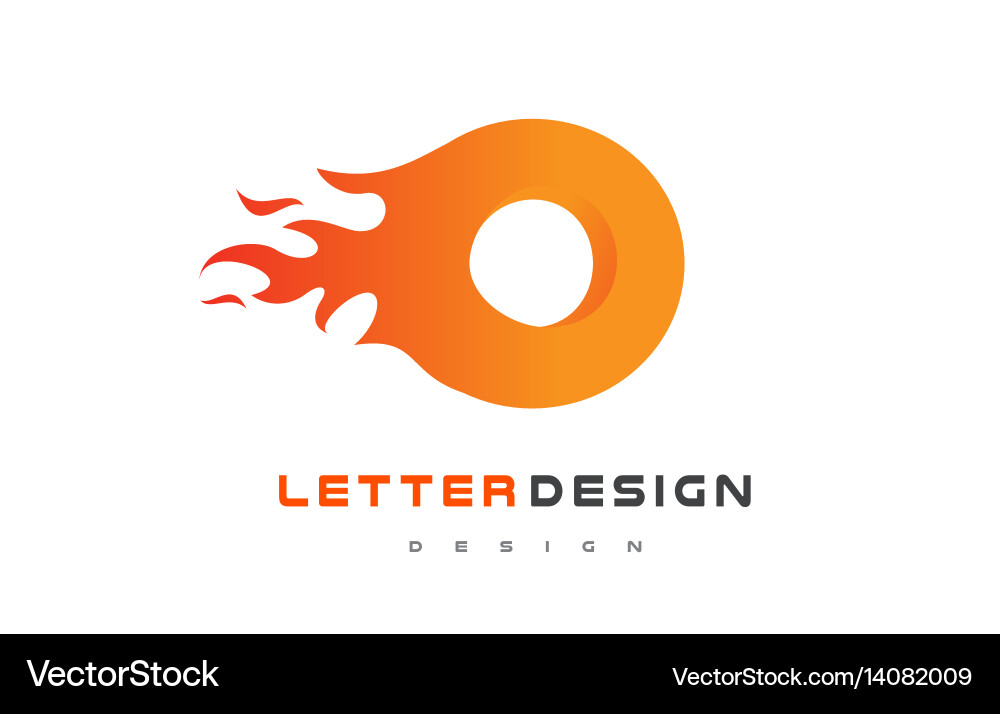Flame Letter O Logo Vector Image