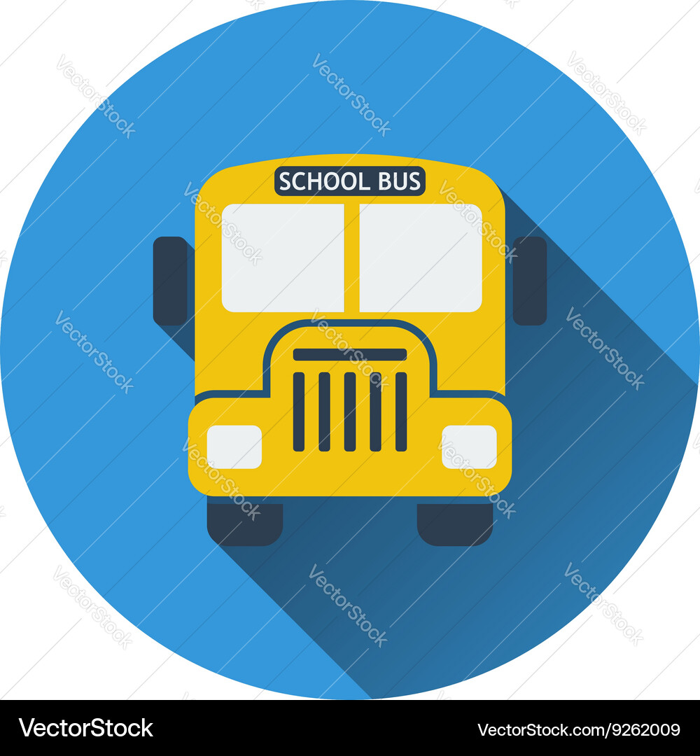 Flat design icon of school bus in ui colors vector image