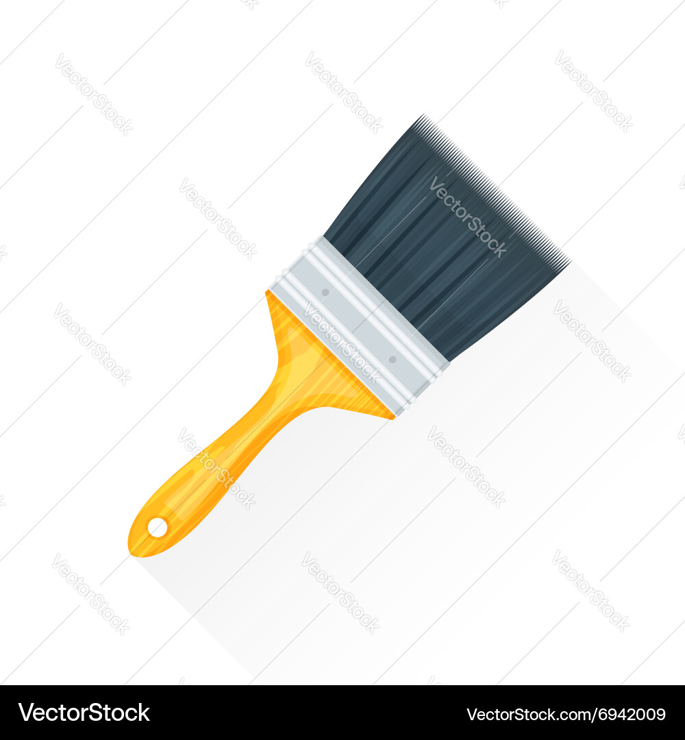 Flat paint brush icon Royalty Free Vector Image