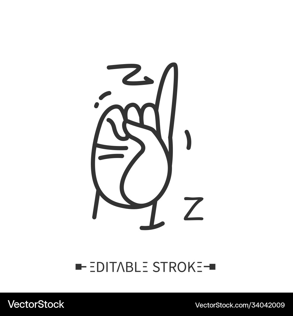 Hand gesture showing z letter line icon editable Hand gesture showing z letter line icon editable vector image