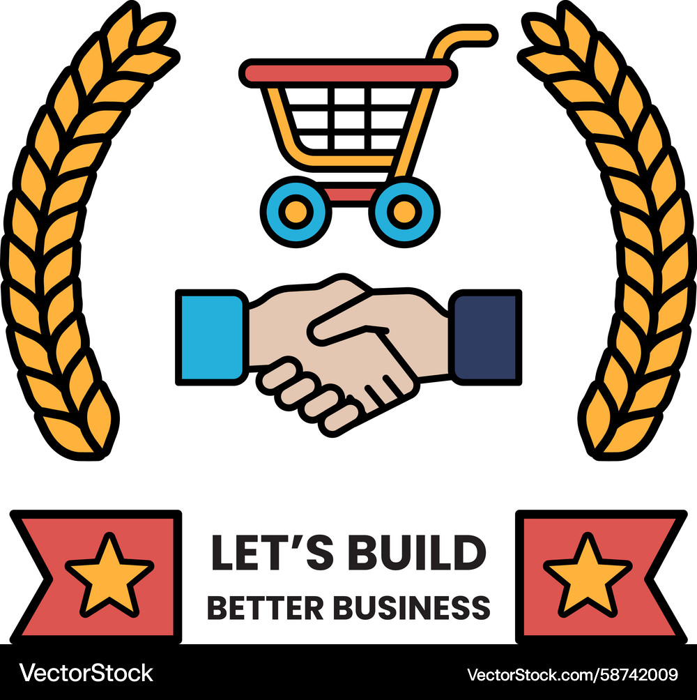 Image is titled lets build better business Vector Image