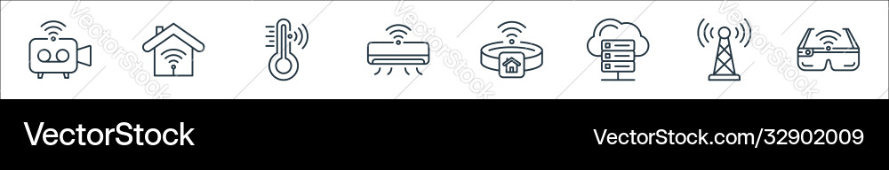 Internet things line icons linear set quality Internet things line icons linear set quality vector image