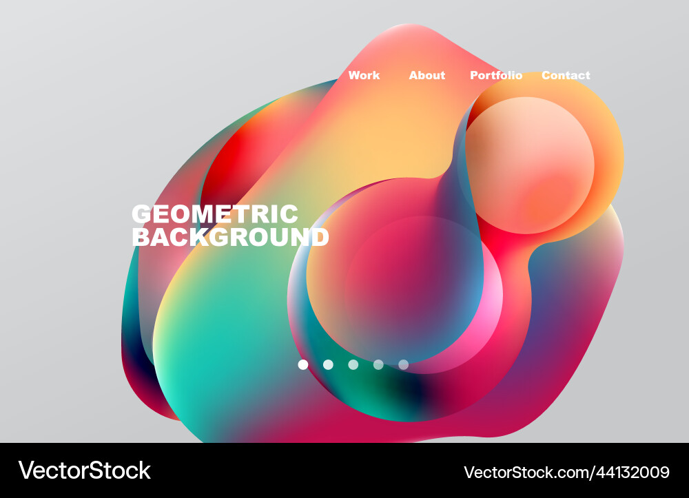 Landing page abstract liquid background flowing Landing page abstract liquid background flowing vector image