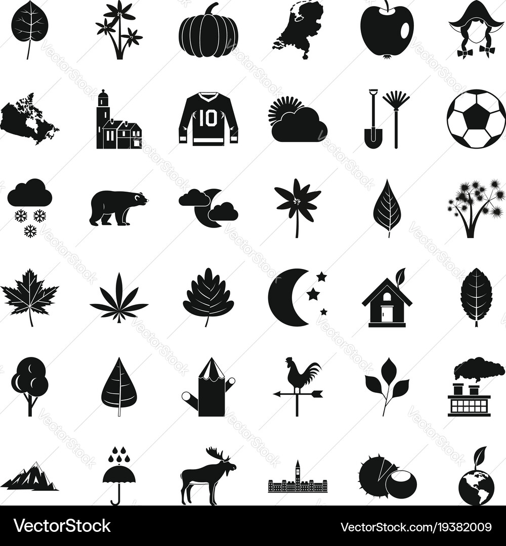 Leaf icons set simple style vector image