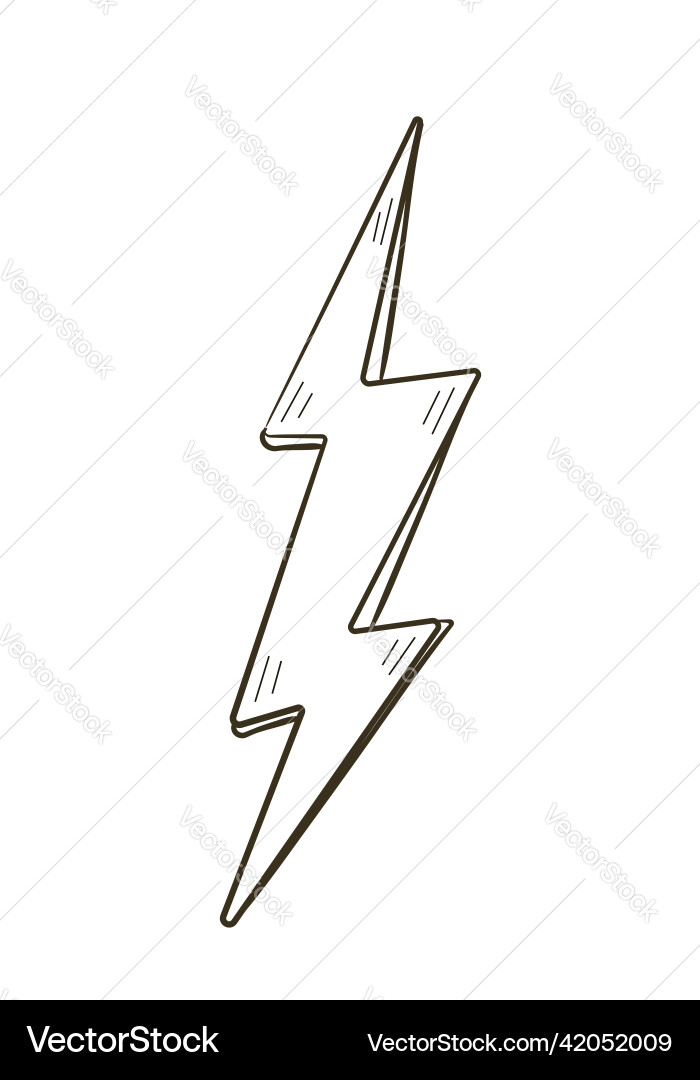 Lightning hand drawn icon for social net Lightning hand drawn icon for social net vector image