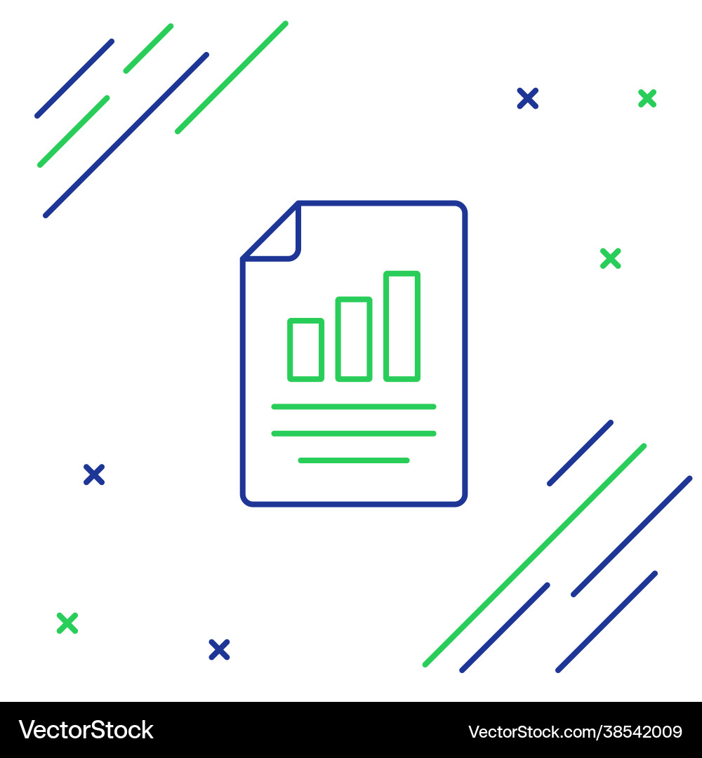 Line document with graph chart icon isolated Vector Image
