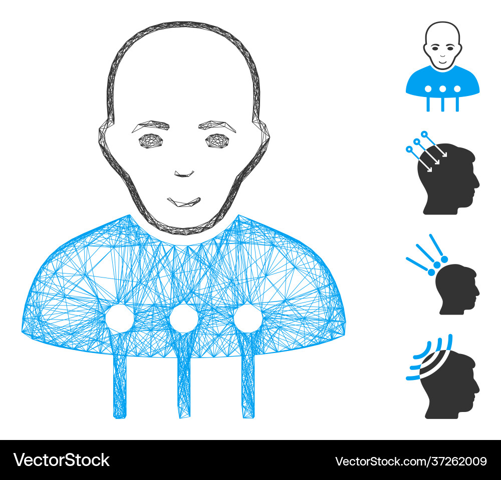 Linear cyborg interface mesh Linear cyborg interface mesh vector image