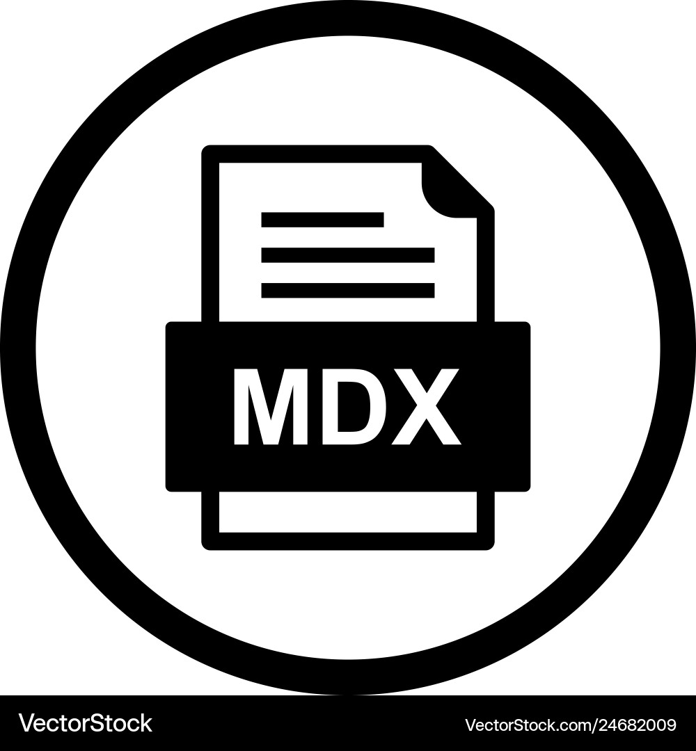 Mdx file document icon vector image