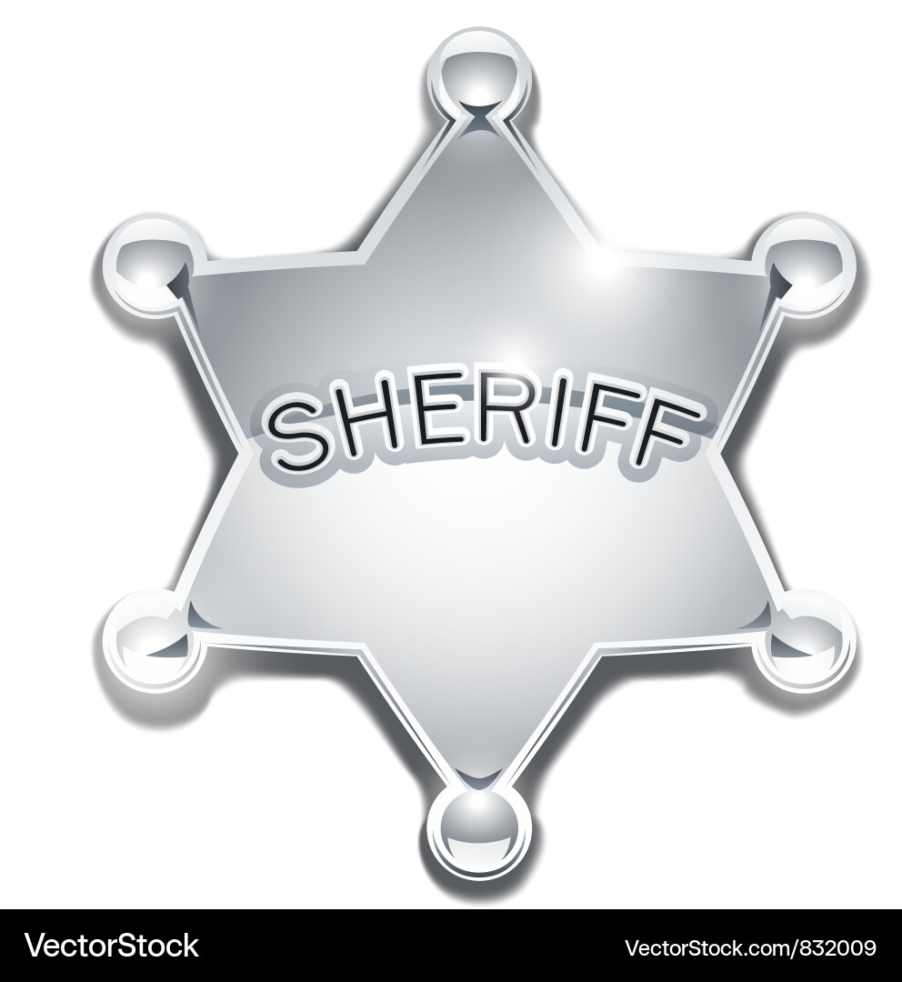 Metallic Sheriff Badge Vector Image