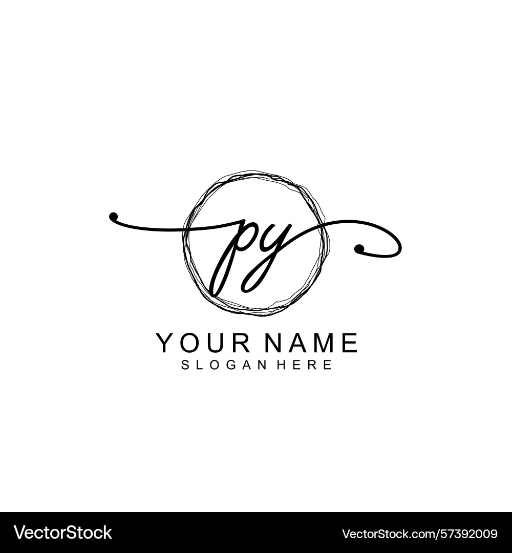Modern handwritten py initial logo collection Modern handwritten py initial logo collection Vector Image
