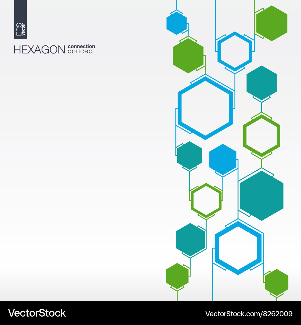Modern Hexagon Network Background vector image