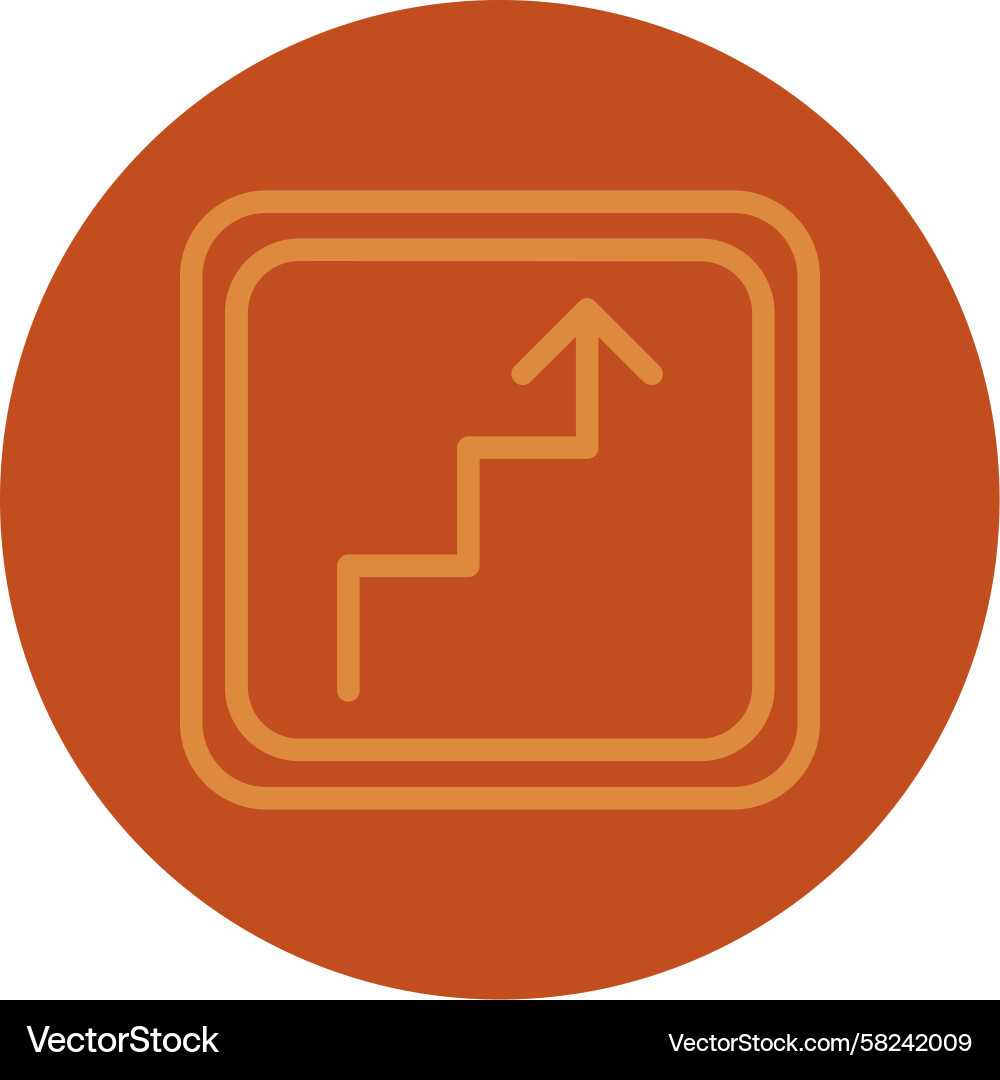 Multi-Color Step Up Arrow Icon Vector Image