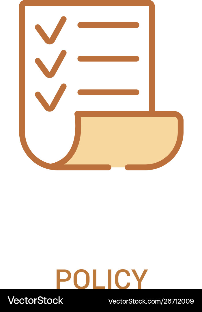 Policy concept 2 colored icon simple line element Policy concept 2 colored icon simple line element vector image