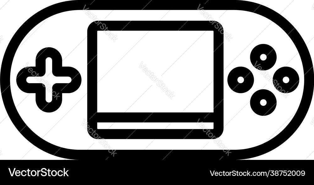 Portable game console joystick icon outline style Portable game console joystick icon outline style vector image