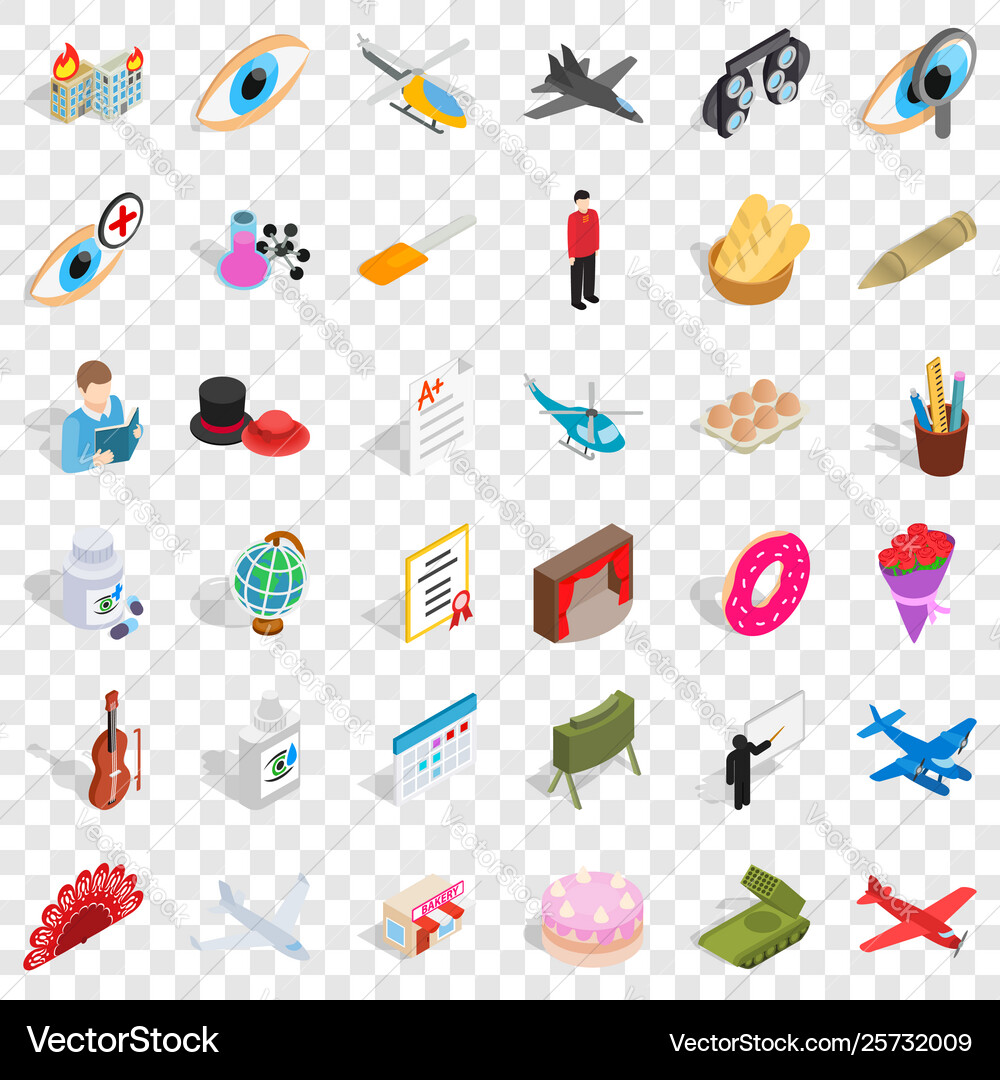 Propensity icons set isometric style vector image