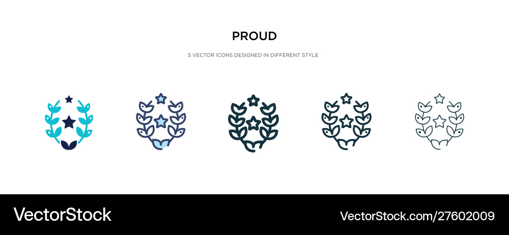 Proud icon in different style two colored Proud icon in different style two colored vector image