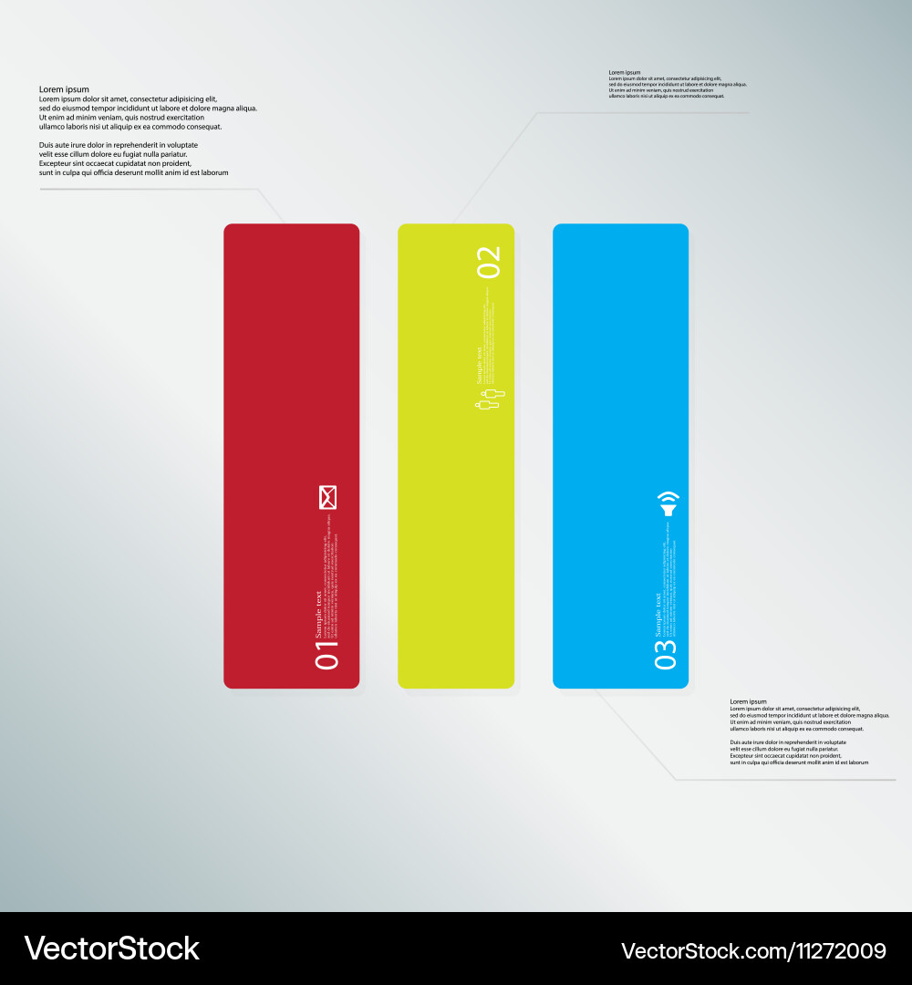 Rectangle template consists of three color parts Vector Image