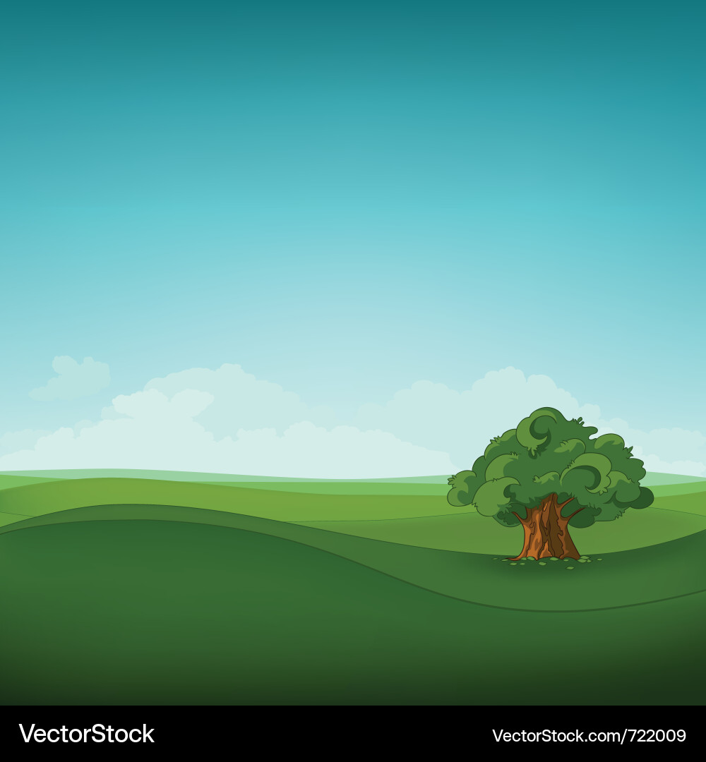 Serene Field View Royalty Free Vector Image - VectorStock