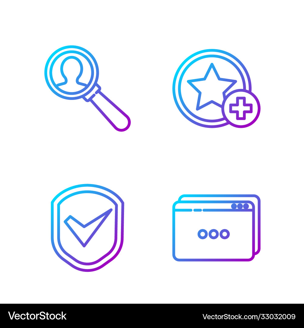 Set line website template shield with check mark Set line website template shield with check mark vector image