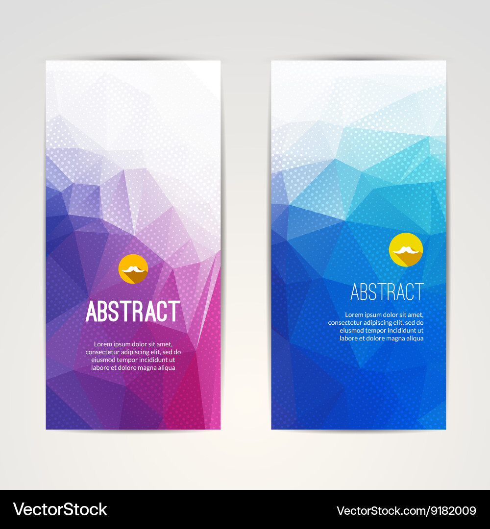 Set of polygonal triangular colorful geometric vector image