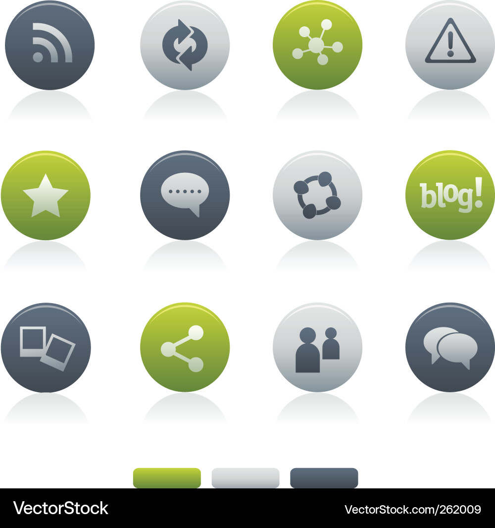 Social Media Circle Icons vector image