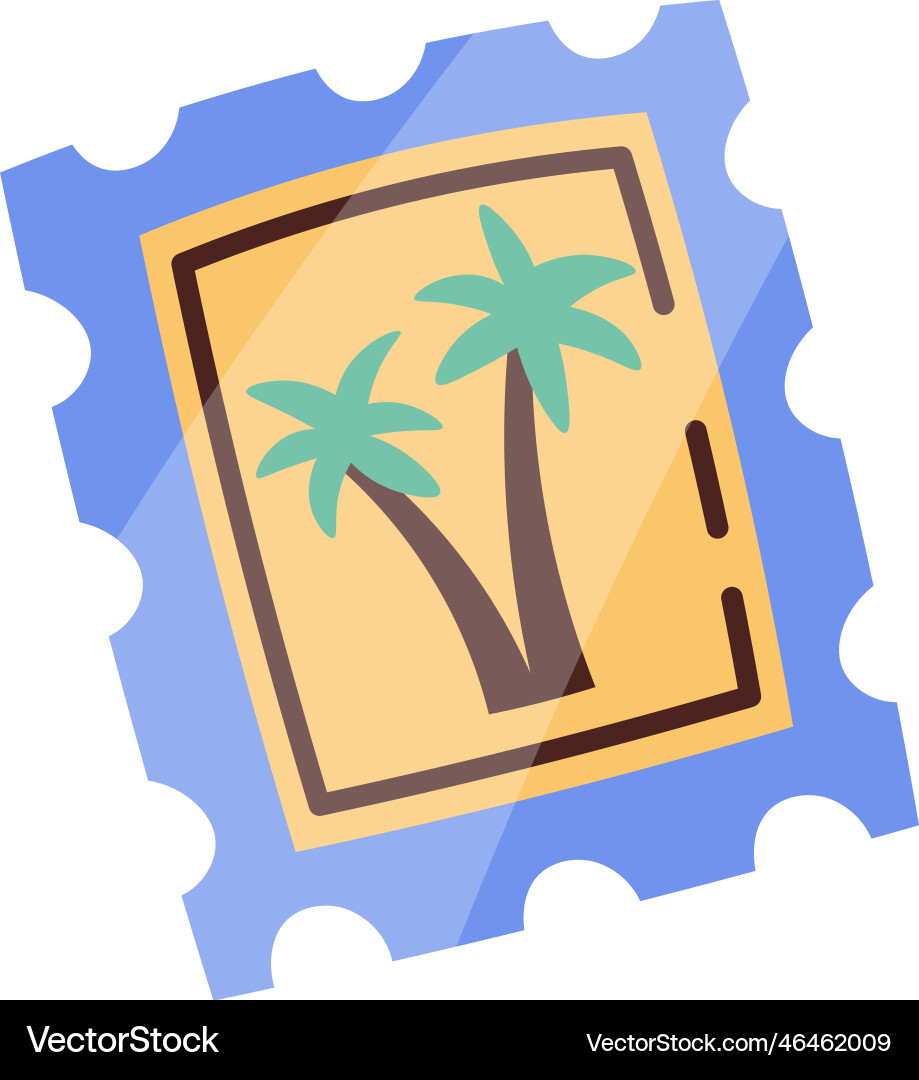 Stamp with palm trees design Vector Image