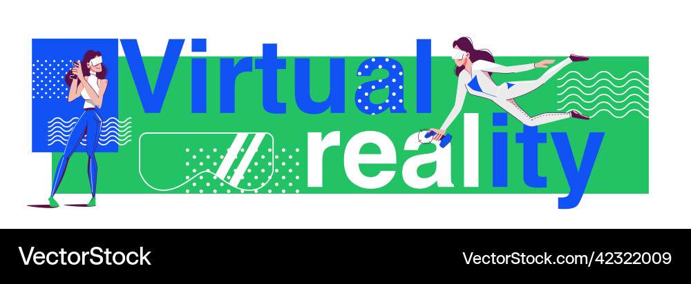 Text virtual reality on an abstract background Text virtual reality on an abstract background Vector Image