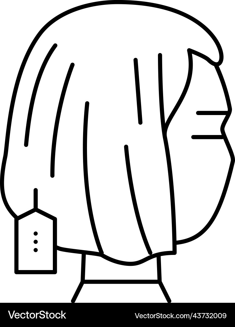 Wig procedure line icon Vector Image