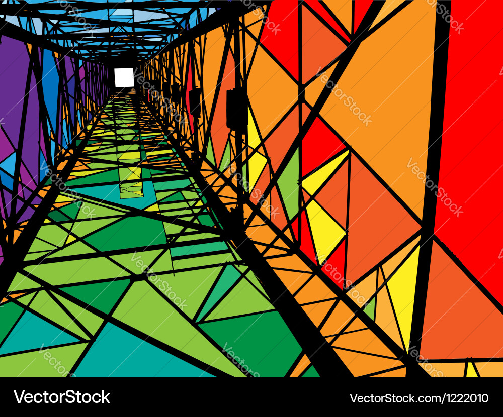 Abstract Electrical Structure Vector Image