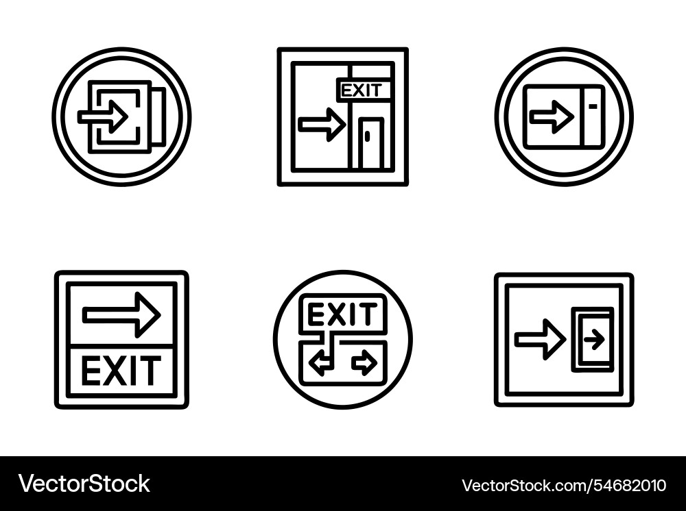 Art style exit icon bundle set design Art style exit icon bundle set design vector image