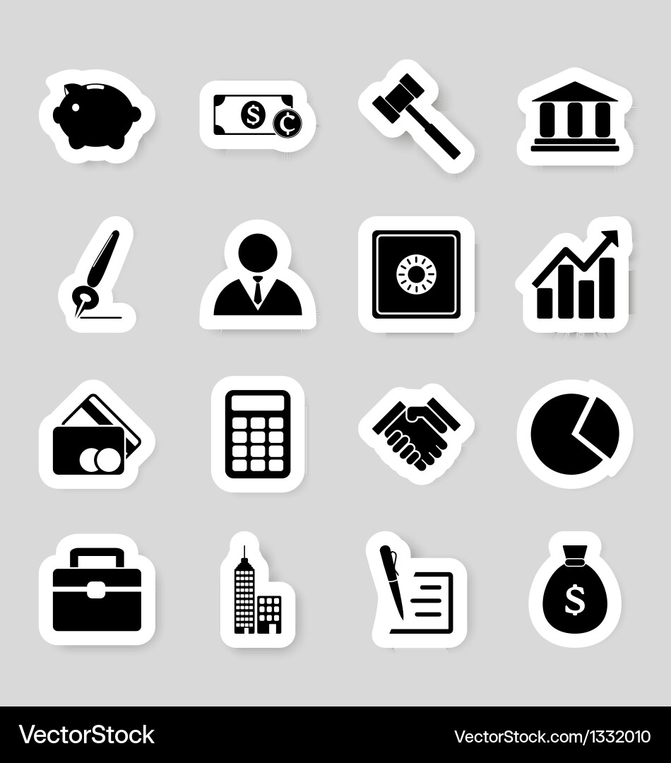 Business Icon Set - Aufkleber Vektorbild