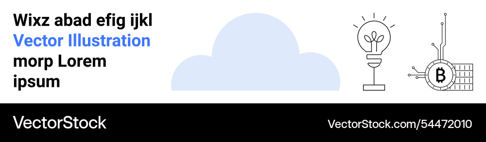 Cloud computing and cryptocurrency concepts vector image