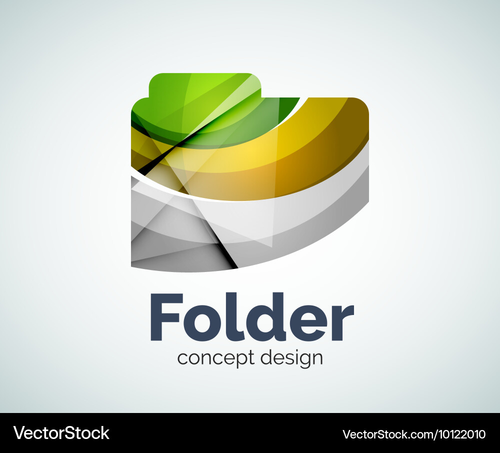 Computer folder logo template Vector Image