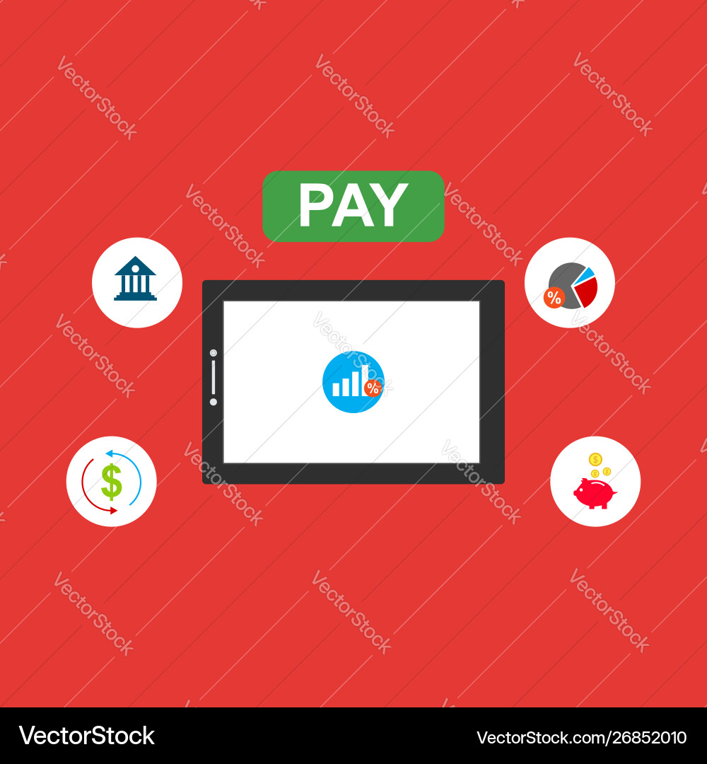 Concept online and mobile payments for web page Concept online and mobile payments for web page Vector Image