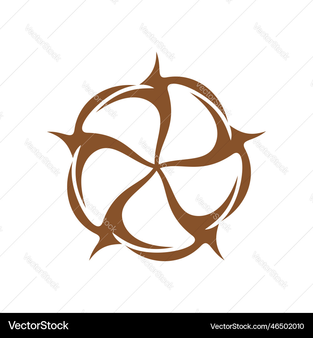 Cotton icon organic symbol of flower plant Cotton icon organic symbol of flower plant vector image