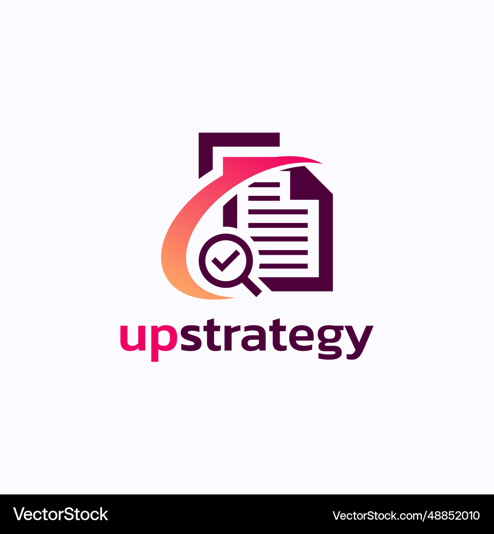 Document arrow logo design progress strategy Vector Image