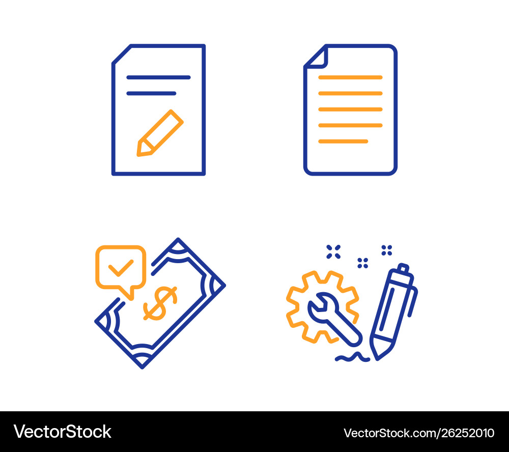 Edit document accepted payment and file icons set Edit document accepted payment and file icons set vector image