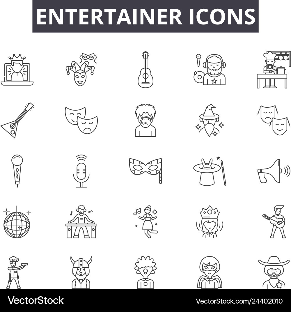 Entertainer line icons for web and mobile design Entertainer line icons for web and mobile design Vector Image