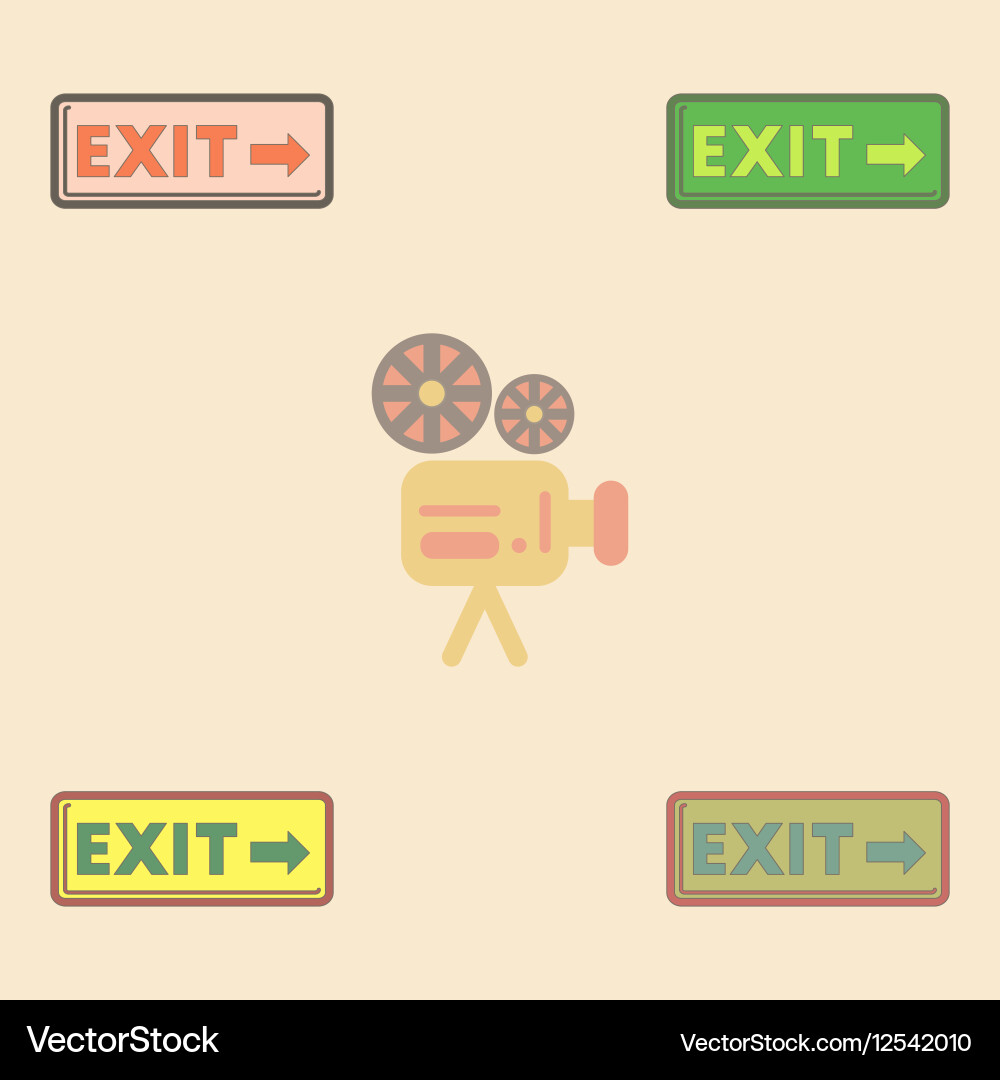 Exit way sign collection vector image