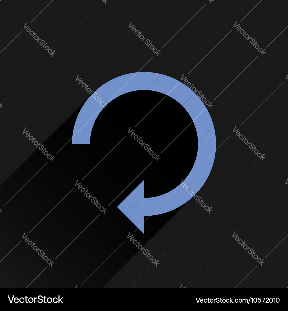 Flat blue arrow icon refresh reset repeat sign Vector Image