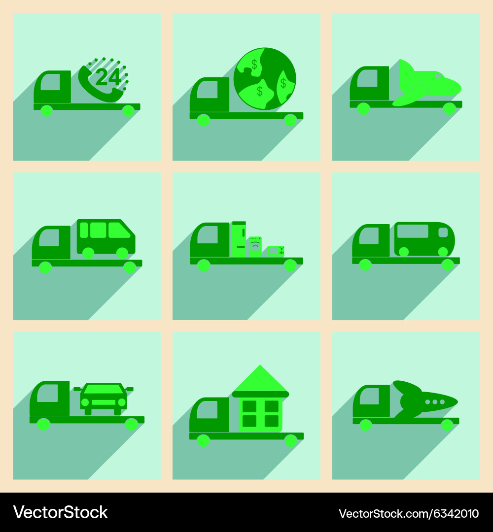 Flat with shadow concept and mobile application Vector Image
