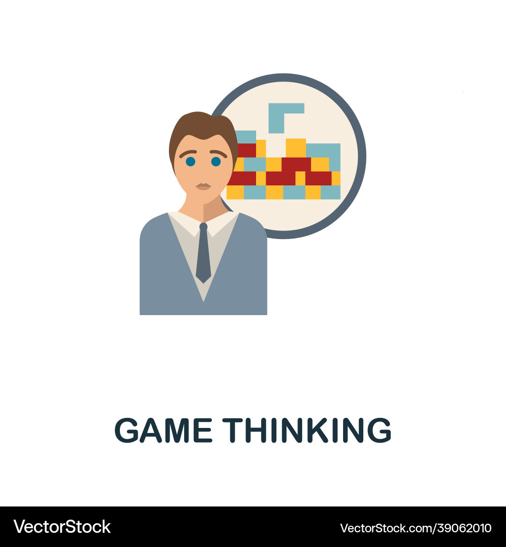 Game thinking flat icon simple sign from Vector Image