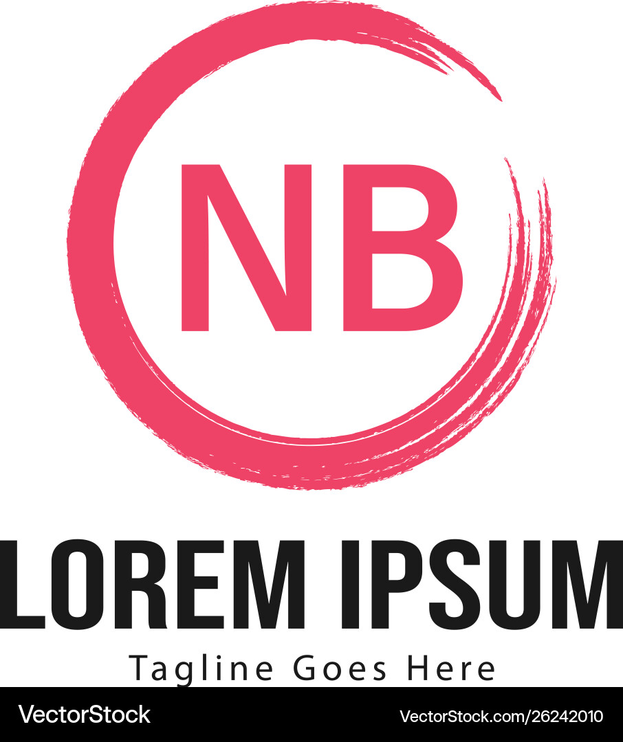Initial nb logo template with modern frame Vector Image