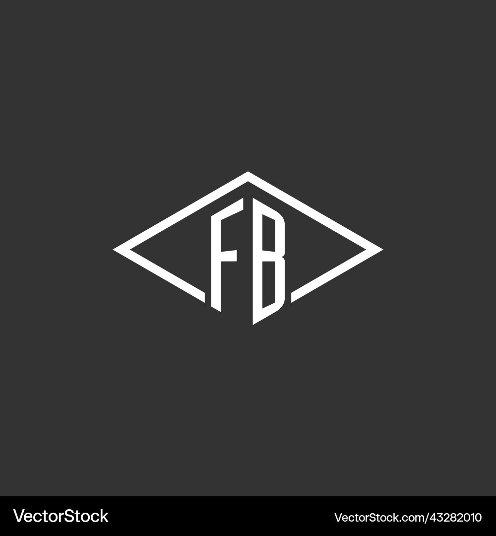 Initials fb logo monogram with simple diamond Initials fb logo monogram with simple diamond Vector Image