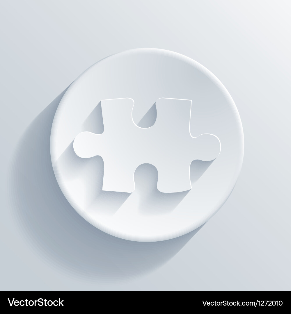 Light Circle Icon - Puzzle Shape vector image