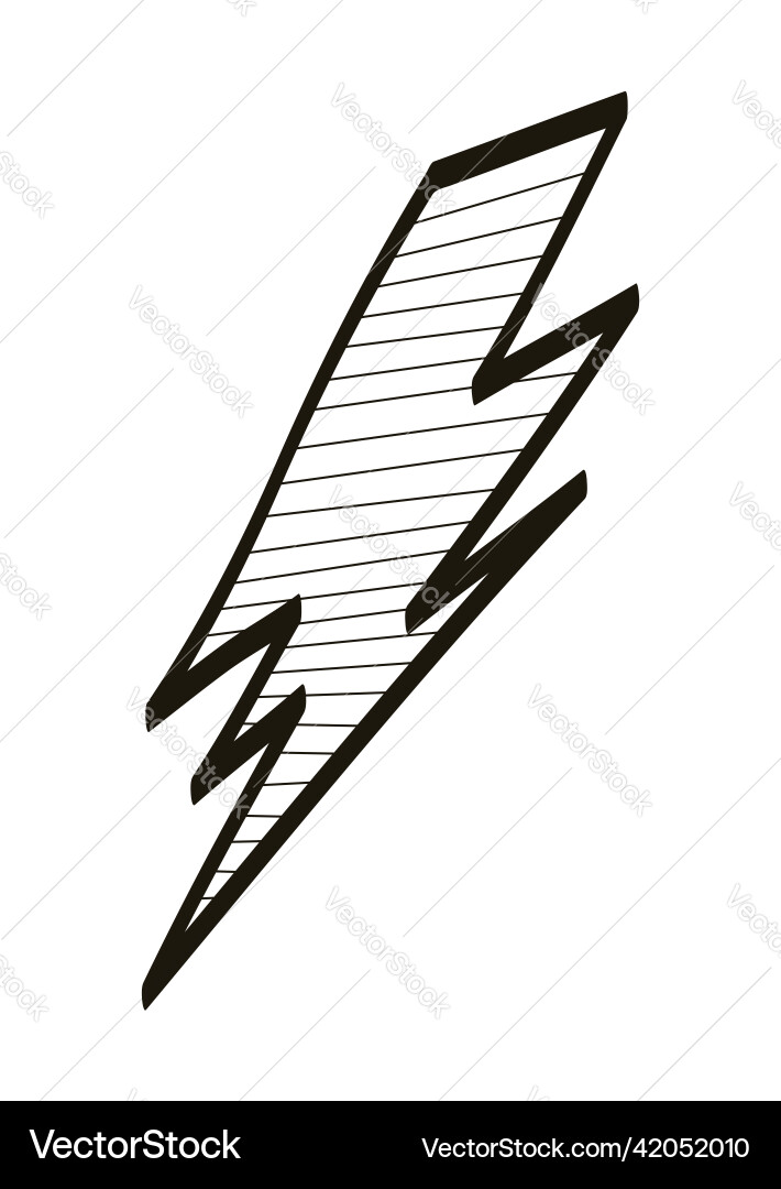 Lightning hand drawn icon for social net Vector Image